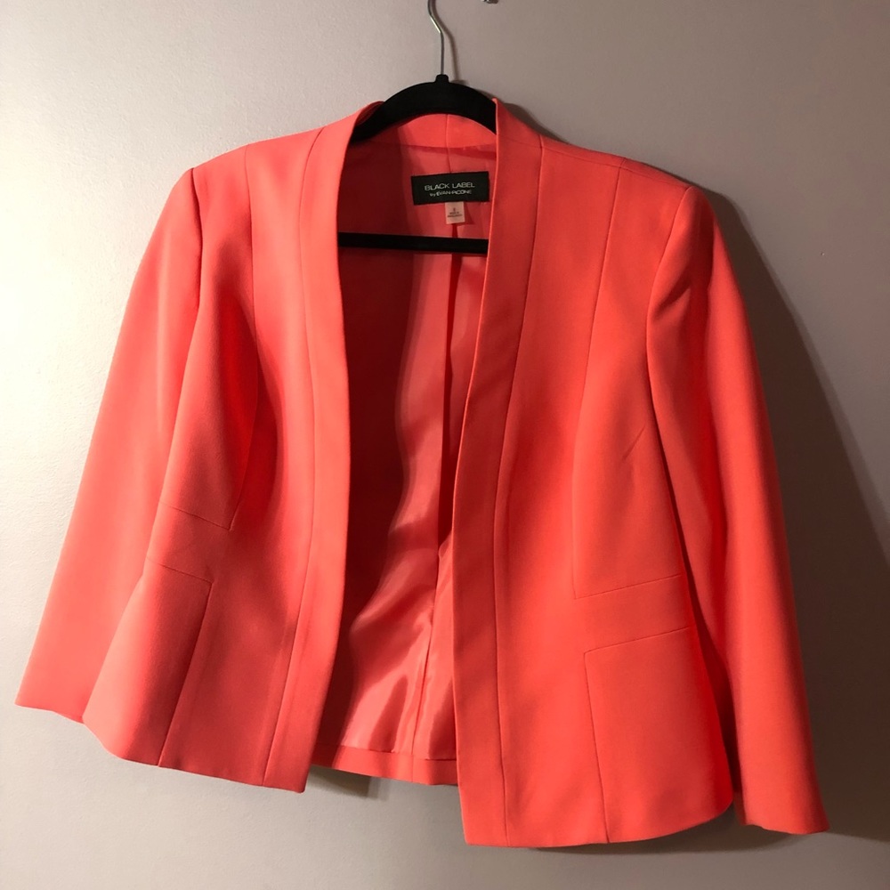 Coral Blazer Black Label by Evan-Pincone Size 8